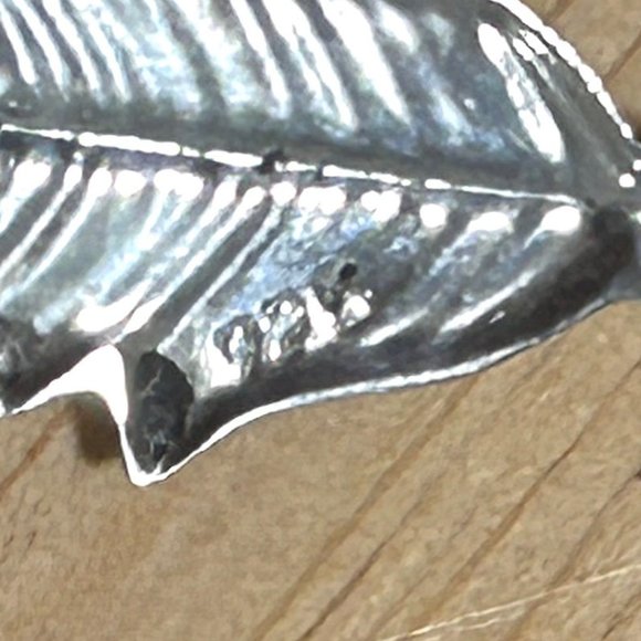 Vintage Long Sterling Silver Feather Dangle Chandelier Earrings Southwestern - Picture 4 of 6